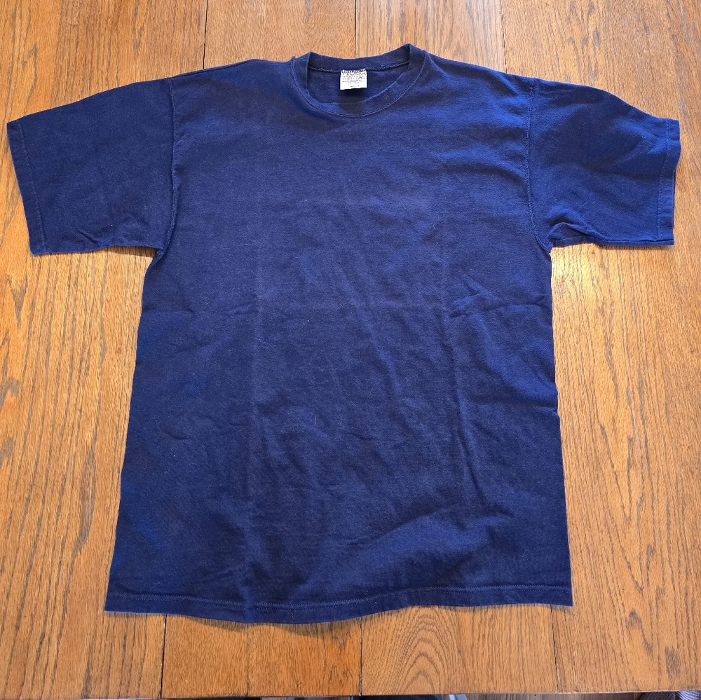 Vintage PLUMA USA Made Navy Blue Heavyweight Cotton Blank T Shirt L